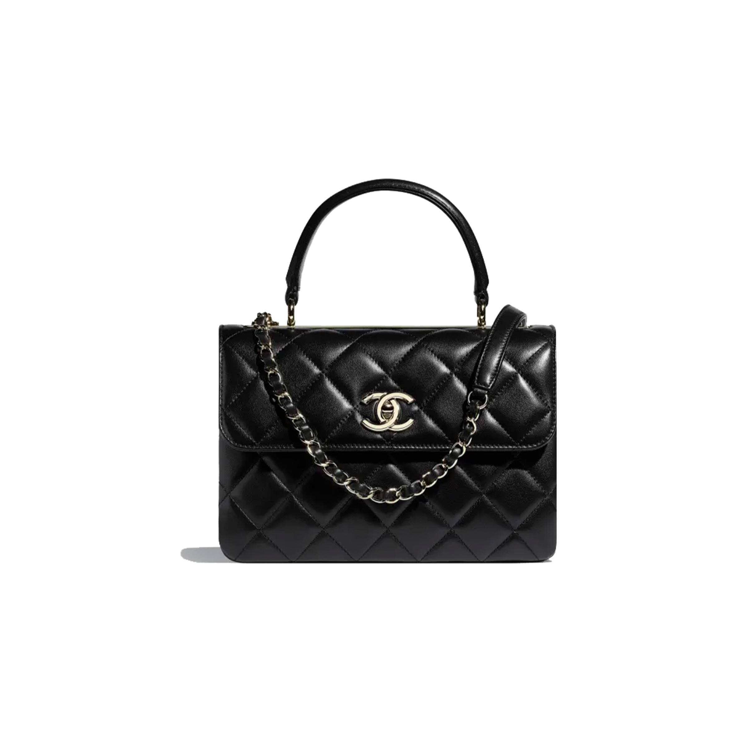 Ch*el trendy flap bag with top handle silver hardware a92236 y60767 94305 (25*17*12cm)